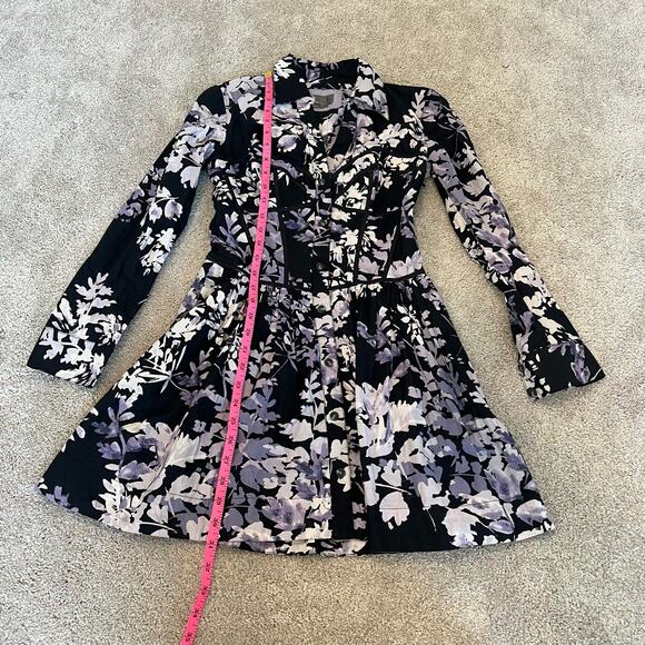 Anthropologie Women's Longsleeve Mini Dress with Boning Black Size 2P - Picture 7 of 9